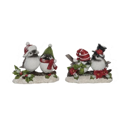 Transpac Resin Bird Couple Figurine Set Of 2 - Perfect Christmas Decorative Objects For Holiday Cheer 3 Transpac Resin Bird Couple Figurine Set Of 2 - Perfect Christmas Decorative Objects For Holiday Cheer