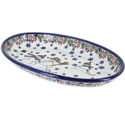 Blue Rose Polish Pottery 104 Vena Oval Platter -Northlight Shop GUEST 452502d7 4e12 40ae b075 7898eed3ee91