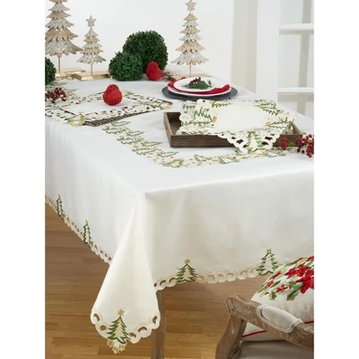 Saro Lifestyle Nostalgic Holiday Christmas Tree Tablecloth 3 Saro Lifestyle Nostalgic Holiday Christmas Tree Tablecloth