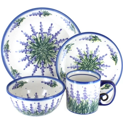 Blue Rose Polish Pottery WR Unikat Dinnerware (4 PC) 6 Blue Rose Polish Pottery WR Unikat Dinnerware (4 PC) - Image 4