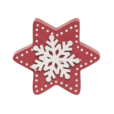 Transpac Winter White Red Gold Wood Tabletop Figurines Set Of 3 Christmas Decorations 5.91H Decorative Objects 4 Transpac Winter White Red Gold Wood Tabletop Figurines Set Of 3 Christmas Decorations 5.91H Decorative Objects - Image 2