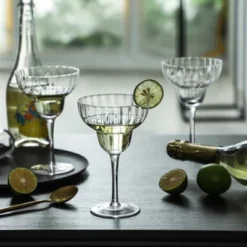 Slickblue Classic Ribbed Optic Margarita Glasses – Clear, Set Of 4, 11 Oz -Northlight Shop GUEST 4b145a38 2399 467f bdf2 6bde422d896b