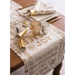 Design Imports Christmas Gold Holiday Collage Printed Metallic Table Runner, Gold, 14X108" 10 Design Imports Christmas Gold Holiday Collage Printed Metallic Table Runner, Gold, 14X108" -Northlight Shop GUEST 4b376e54 6f9f 425f 8ceb 8c44483f8a04