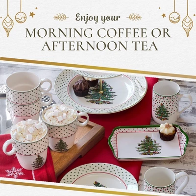 Spode Christmas Tree Polka Dot Stackable Mugs, Set Of 4 - Festive 10oz Mugs, Dishwasher, Microwave, Freezer Safe - Fine Earthenware Holiday Mugs 7 Spode Christmas Tree Polka Dot Stackable Mugs, Set Of 4 - Festive 10oz Mugs, Dishwasher, Microwave, Freezer Safe - Fine Earthenware Holiday Mugs - Image 5