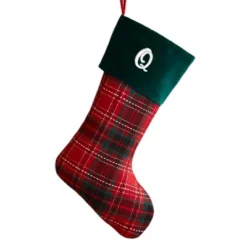 Personalization Mall Holiday Plaid Embroidered Initial Stocking -Northlight Shop GUEST 4d8c84bb ca00 449b bf71 3b52fa79808e
