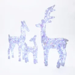 LuxenHome 3-Piece Multi-Color Snowflake Deer Family Outdoor Holiday Decoration With 340 Lights White, Multi -Northlight Shop GUEST 4d919e2b 3c89 4c02 9841 7df4732cf3e2