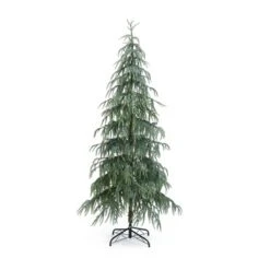 LuxenHome 7.5Ft Pre-Lit Slim Artificial Cedar Christmas Tree With Metal Stand Green -Northlight Shop GUEST 4e8739a7 969f 4df3 9fe4 63d3714d8fd3