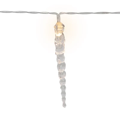 Northlight Icicle String Christmas Light Set - Warm White - 4.5' Clear Wire - 10ct 7 Northlight Icicle String Christmas Light Set - Warm White - 4.5' Clear Wire - 10ct - Image 5