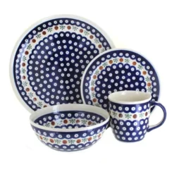Blue Rose Polish Pottery Zaklady Dinnerware (4 PC) -Northlight Shop GUEST 4ed157d4 ffcb 4b70 b3af c683a1097e05