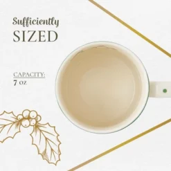 Spode Christmas Tree Mug Set Of 4 - 9oz Ceramic - Microwave, Oven, Freezer & Dishwasher Safe - Festive Holiday Coffee Tea Cup -Northlight Shop GUEST 509ee134 bd95 470f 89c3 819ddf4956fd