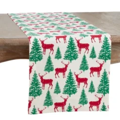 Saro Lifestyle Deer And Christmas Trees Design Table Runner 7 Saro Lifestyle Deer And Christmas Trees Design Table Runner -Northlight Shop GUEST 51dc6b45 a3bd 4beb ac56 88c29061ca65