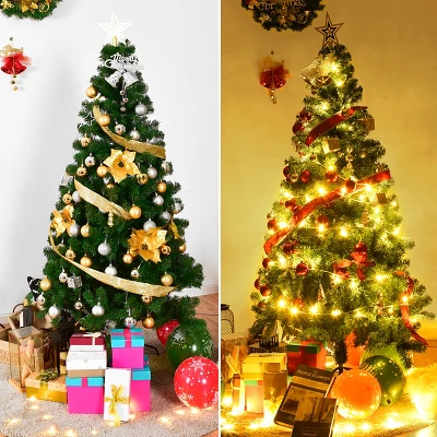 Costway 5Ft/6Ft/7Ft/8Ft Artificial PVC Christmas Tree W/Stand Holiday Season Indoor Outdoor Green 5 Costway 5Ft/6Ft/7Ft/8Ft Artificial PVC Christmas Tree W/Stand Holiday Season Indoor Outdoor Green - Image 4