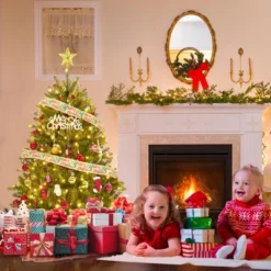 4.5/6/7.5/9/12FT Pre-Lit Artificial Christmas Tree With LEDs, PVC Branch Tips & Metal Stand - Easy Assembly Xmas Tree For Home Office Decor -Northlight Shop GUEST 55da7fbb 778d 4467 bff3 1e6bbe8f4ddc