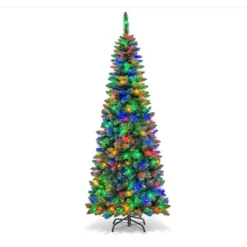 4.5/6/7.5/9/12FT Pre-Lit Artificial Christmas Tree With LEDs, PVC Branch Tips & Metal Stand - Easy Assembly Xmas Tree For Home Office Decor -Northlight Shop GUEST 597f3f01 d80e 4705 af53 409f3ce792b6