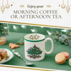 Spode Christmas Tree Mug Set Of 4 - 9oz Ceramic - Microwave, Oven, Freezer & Dishwasher Safe - Festive Holiday Coffee Tea Cup -Northlight Shop GUEST 5a679bb5 4698 49f1 a0e7 45e9b362cdad