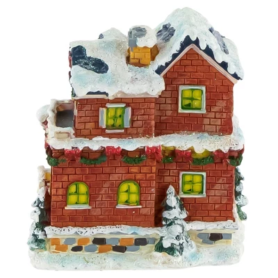 Northlight Two Story Snowy House With Garland And Wreaths Christmas Village Decoration - 4" 5 Northlight Two Story Snowy House With Garland And Wreaths Christmas Village Decoration - 4" - Image 3