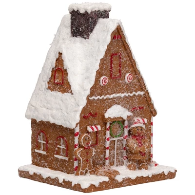 Northlight Frosted Gingerbread House With Gingerbread Man Christmas Decoration - 8.5" 4 Northlight Frosted Gingerbread House With Gingerbread Man Christmas Decoration - 8.5" - Image 2