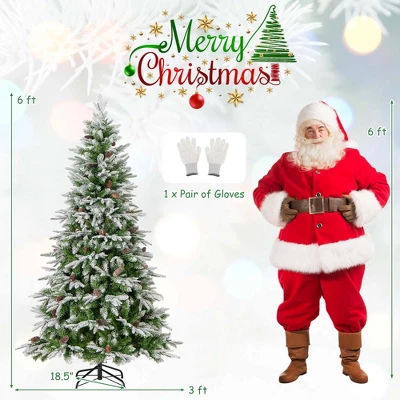 Costway 6/7.5/9 FT Artificial Christmas Tree Hinged Xmas Tree With 765/1135/1871 Branch Tips 280/470/690 Lights 3 Costway 6/7.5/9 FT Artificial Christmas Tree Hinged Xmas Tree With 765/1135/1871 Branch Tips 280/470/690 Lights - Image 2