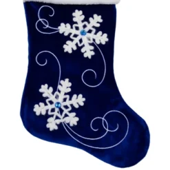 Northlight 20.5-Inch Royal Blue Velvet And White Snowflake Christmas Stocking -Northlight Shop GUEST 5b69d6fa bf93 4bb1 8802 9ffa7b4e6ead