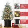 3FT Snow Flocked Christmas Tree With 78 LED Lights & 8 Lighting Modes, Battery-Powered Mini Xmas Tree With Classic Black Base -Northlight Shop GUEST 5bc34ee1 1ba1 483d 9b1d f3fc7be03341