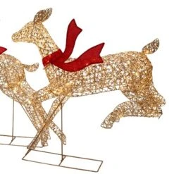 LuxenHome 3-Piece Champagne Gold PET Running Deer Family Outdoor Holiday Decoration With Lights Brown, Red 20 LuxenHome 3-Piece Champagne Gold PET Running Deer Family Outdoor Holiday Decoration With Lights Brown, Red -Northlight Shop GUEST 5e088a37 56c3 4e5d 9db3 c2a68df8cdfd