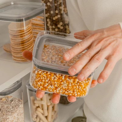 OU Airtight Food Storage Container 4.2 Cup, BPA Free, Clear Plastic Food Storage Container With Leak Proof Lid, Stackable Kitchen Organizer 3 OU Airtight Food Storage Container 4.2 Cup, BPA Free, Clear Plastic Food Storage Container With Leak Proof Lid, Stackable Kitchen Organizer - Image 2