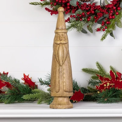 Transpac Resin Wood Look Slim Santa - Festive Christmas Decorative Object For Holiday Home Decor 3 Transpac Resin Wood Look Slim Santa - Festive Christmas Decorative Object For Holiday Home Decor