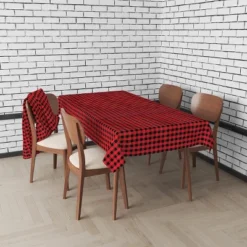 KOVOT Tablecloth Red & Black Buffalo Check Plaid 100% Cotton - Festive Table Cover For Christmas, Winter & Holiday's -Northlight Shop GUEST 61573f15 c7c6 4ab9 9a33 3cb448608494