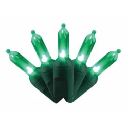 Celebrations Platinum LED T5 Green 50 Ct String Christmas Lights 25 Ft.