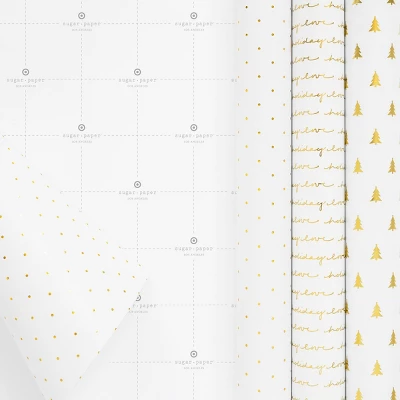 Gold And White Gift Wrap Trio - Sugar Paper™+ Target 3 Gold And White Gift Wrap Trio - Sugar Paper™+ Target