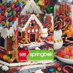 Springbok Gingerbread House Jigsaw Puzzle - 500pc: Holiday-Themed Cardboard Puzzle Focused On Memory & Problem Solving Skills -Northlight Shop GUEST 64db1520 1f62 42df 9163 7bf0f464f0aa