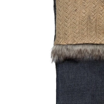 Northlight Burlap And Chambray Christmas Stocking - 20" 4 Northlight Burlap And Chambray Christmas Stocking - 20" - Image 2