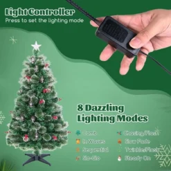 Costway 5/6/7 FT Christmas Tree Artificial Xmas Tree With 8 Lighting Modes 49/64/80 Warm LED Lights -Northlight Shop GUEST 666ad21a c63b 452b 8de3 bd99f108ea30