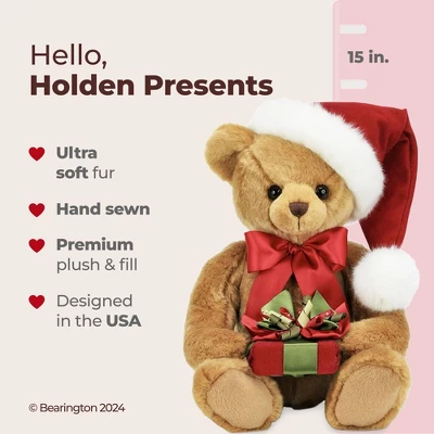 Bearington Holden Presents Christmas Teddy Bear, 15 Inch Christmas Bear Decorations, Ideal Holiday Bear Gift For Kids & Teens 7 Bearington Holden Presents Christmas Teddy Bear, 15 Inch Christmas Bear Decorations, Ideal Holiday Bear Gift For Kids & Teens - Image 5
