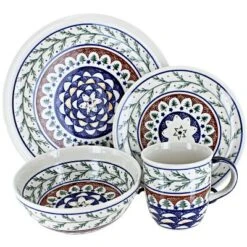 Blue Rose Polish Pottery Zaklady Dinnerware (4 PC) -Northlight Shop GUEST 6b69c468 95b4 4b74 a04b ad6f1bbeb49c