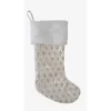 Season's Designs 20" White Stocking With Gold Diamond Design And White Cuff Christmas Indoor Decor, Polyester Material, -Northlight Shop GUEST 6cccbdc3 3fea 409f 8159 6a3fb2c8e921