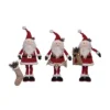 Transpac Christmas Plush Cottage Standing Santa Set Of 3 Christmas Home Decorations