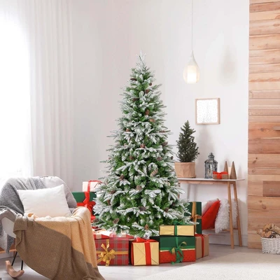 Costway 6/7.5/9 FT Artificial Christmas Tree Hinged Xmas Tree With 765/1135/1871 Branch Tips 280/470/690 Lights 2 Costway 6/7.5/9 FT Artificial Christmas Tree Hinged Xmas Tree With 765/1135/1871 Branch Tips 280/470/690 Lights