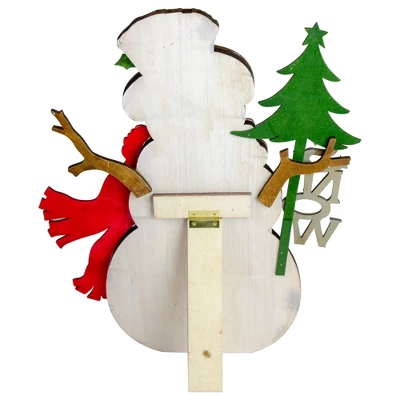 Northlight Snowman With "Snow" And Pine Tree Sign Wooden Christmas Decoration - 18" 4 Northlight Snowman With "Snow" And Pine Tree Sign Wooden Christmas Decoration - 18" - Image 2