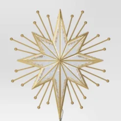 14.5" Lit-Led Gold Starburst Painted Gold Beads Warm White Lights Christmas Tree Topper - Wondershop™ -Northlight Shop GUEST 72eabfa4 95a9 4bc2 bc16 2d09b95e0a90