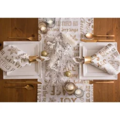 Design Imports Christmas Gold Holiday Collage Printed Metallic Table Runner, Gold, 14X108" 13 Design Imports Christmas Gold Holiday Collage Printed Metallic Table Runner, Gold, 14X108" -Northlight Shop GUEST 73607fc4 0918 401c 8dc6 6211aff3d74a