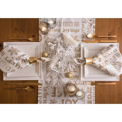 Design Imports Christmas Gold Holiday Collage Printed Metallic Table Runner, Gold, 14X108" 8 Design Imports Christmas Gold Holiday Collage Printed Metallic Table Runner, Gold, 14X108" - Image 6