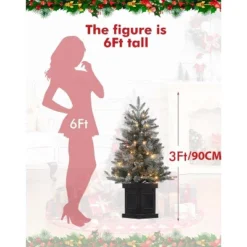 3FT Snow Flocked Christmas Tree With 78 LED Lights & 8 Lighting Modes, Battery-Powered Mini Xmas Tree With Classic Black Base -Northlight Shop GUEST 73ad3699 4716 4c52 bda0 48b39e88a675