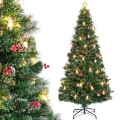 Costway 5/6/7 FT Christmas Tree Artificial Xmas Tree With 8 Lighting Modes 49/64/80 Warm LED Lights -Northlight Shop GUEST 74fc6b13 aeab 4f95 9712 081ae4c7991c