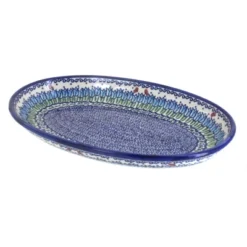 Blue Rose Polish Pottery 104 Vena Oval Platter -Northlight Shop GUEST 76877609 c151 44b5 b3fb 03693bb51a2c
