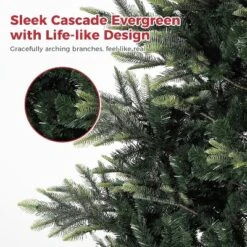 7.5ft Pre-Lit SlimChristmas Tree With 700Incandescent Lights - Artificial Pencil Xmas Tree With Metal Stand For Home, Office, Apartment Holiday Decor -Northlight Shop GUEST 781e94dc b559 40cf 8546 971816eb5fa7