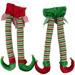 Northlight Striped Plush Elf Legs Christmas Decorations - 19" - Red And Green - Set Of 2 -Northlight Shop GUEST 78817a12 8f16 4fbb 90c4 3af63110694c