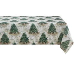 Kate Aurora Holiday Living Classic Christmas Trees Fabric Tablecloth