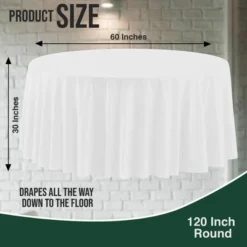 Crown Display White Round Disposable Tablecloth For Parties- 120 Inch White Plastic Table Cloth - Floor Length Tablecloth For 6 Foot Table - 6 Pack 9 Crown Display White Round Disposable Tablecloth For Parties- 120 Inch White Plastic Table Cloth - Floor Length Tablecloth For 6 Foot Table - 6 Pack -Northlight Shop GUEST 7a91e32b 47bf 458e b8c7 98ef9c210957