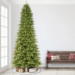 9ft Pre-lit Full Artificial Christmas Tree Forest Fir - Puleo
